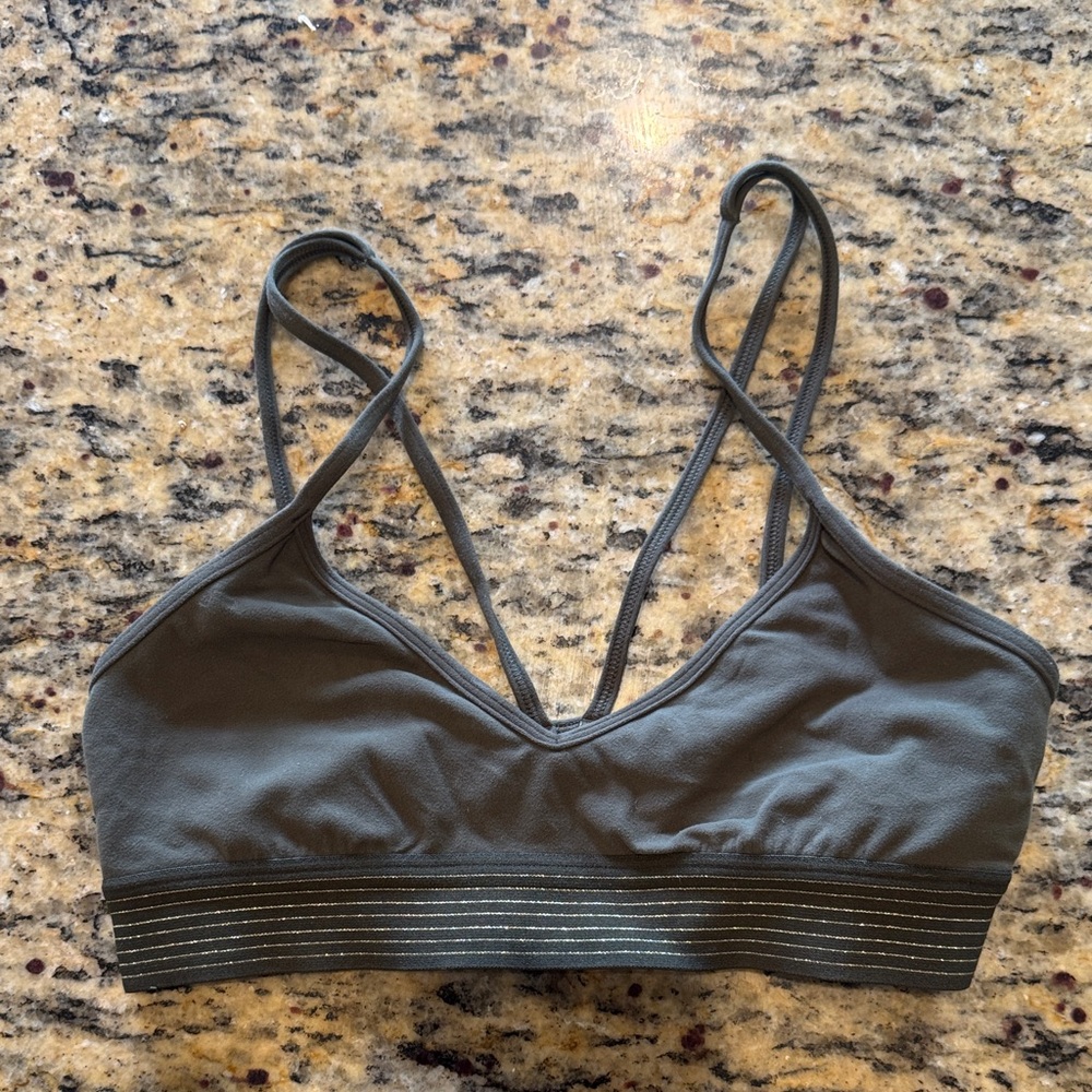 Lulu Lemon Seamless Strappy Bralette - Charcoal / olive green